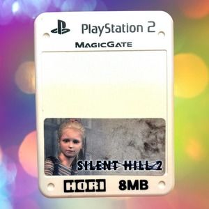 8 MB HORI Sony Memory Card w/‎ Official Japanese Silent Hill 2 Laura Sticker